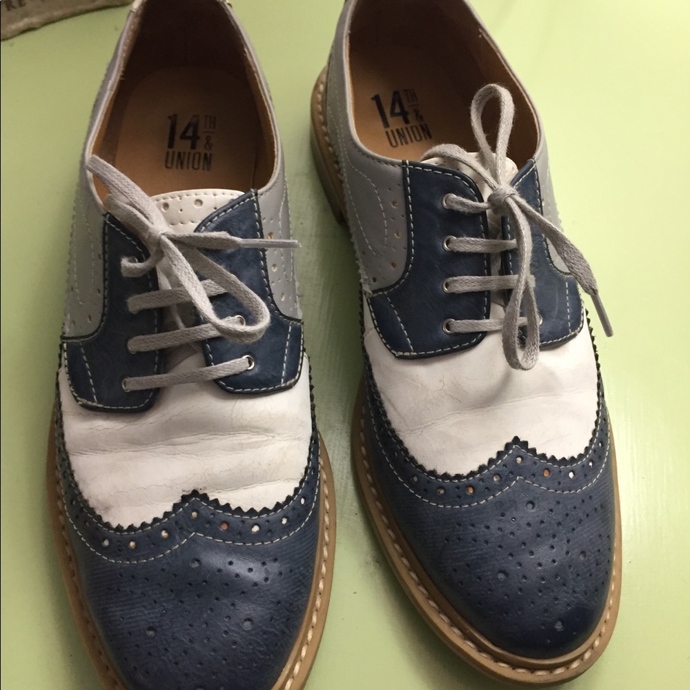 14th & Union Blue, gray and white saddle shoes
